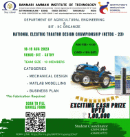 National Electric Tractor Design Championship (NETDC-23) Design Championship Poster